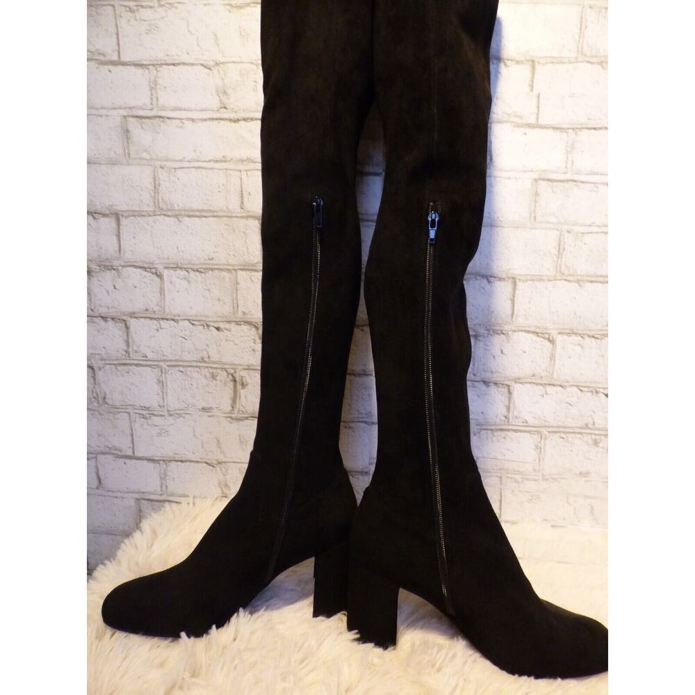 Jeffrey Campbell Black Suede Parisah Over the Knee Boots 7.5 NEW - Picture 4 of 7